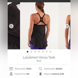Lululemon Venus tank top women 6